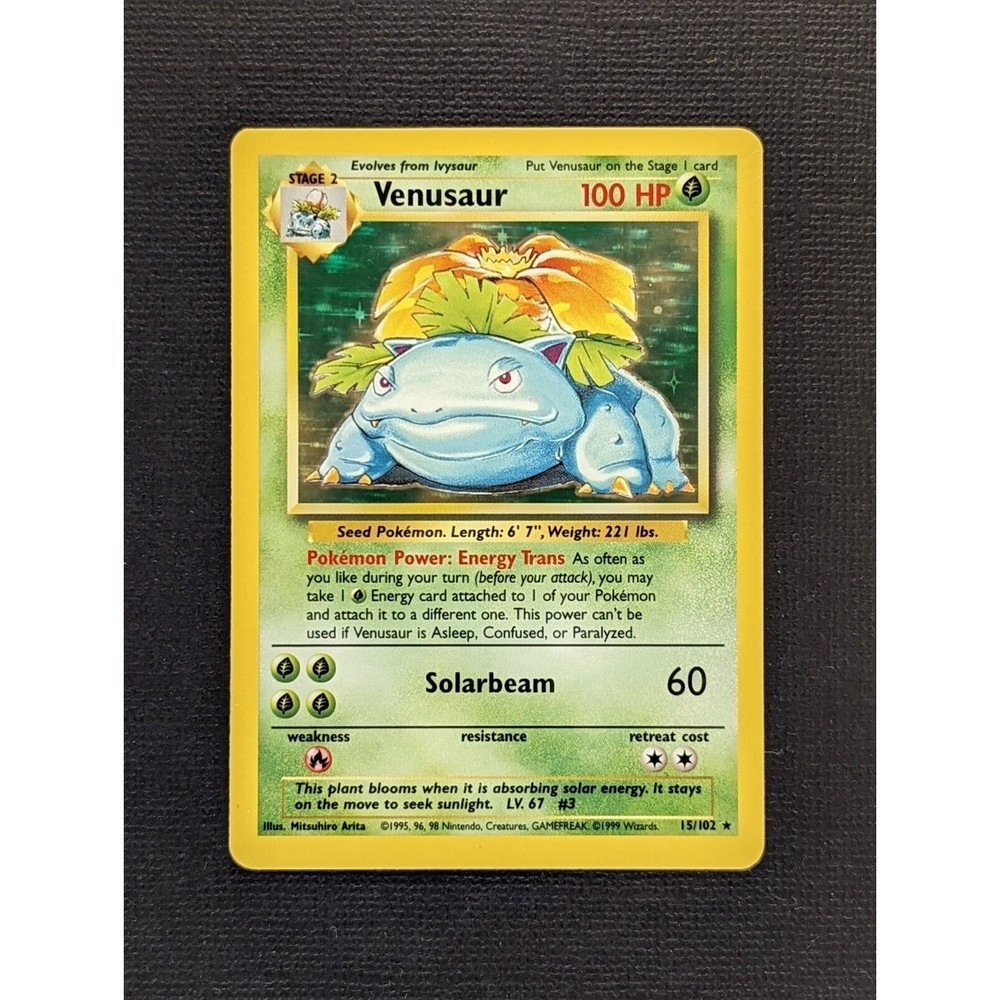 Pokémon Venusaur Base Set 15/102 Holo Rare Lightly Played